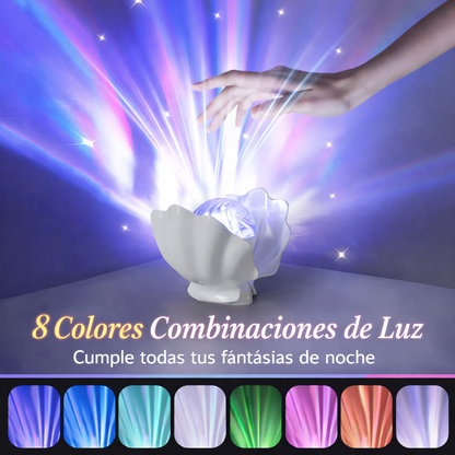 Lámpara de Aurora en Concha con Perla Luminosa