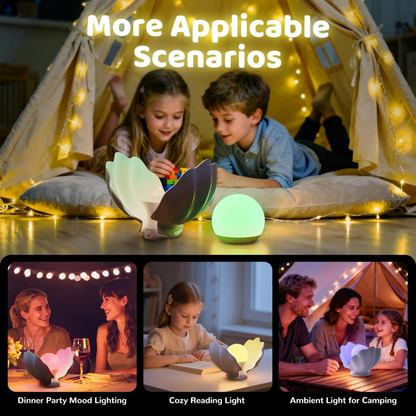 Lámpara de Aurora en Concha con Perla Luminosa